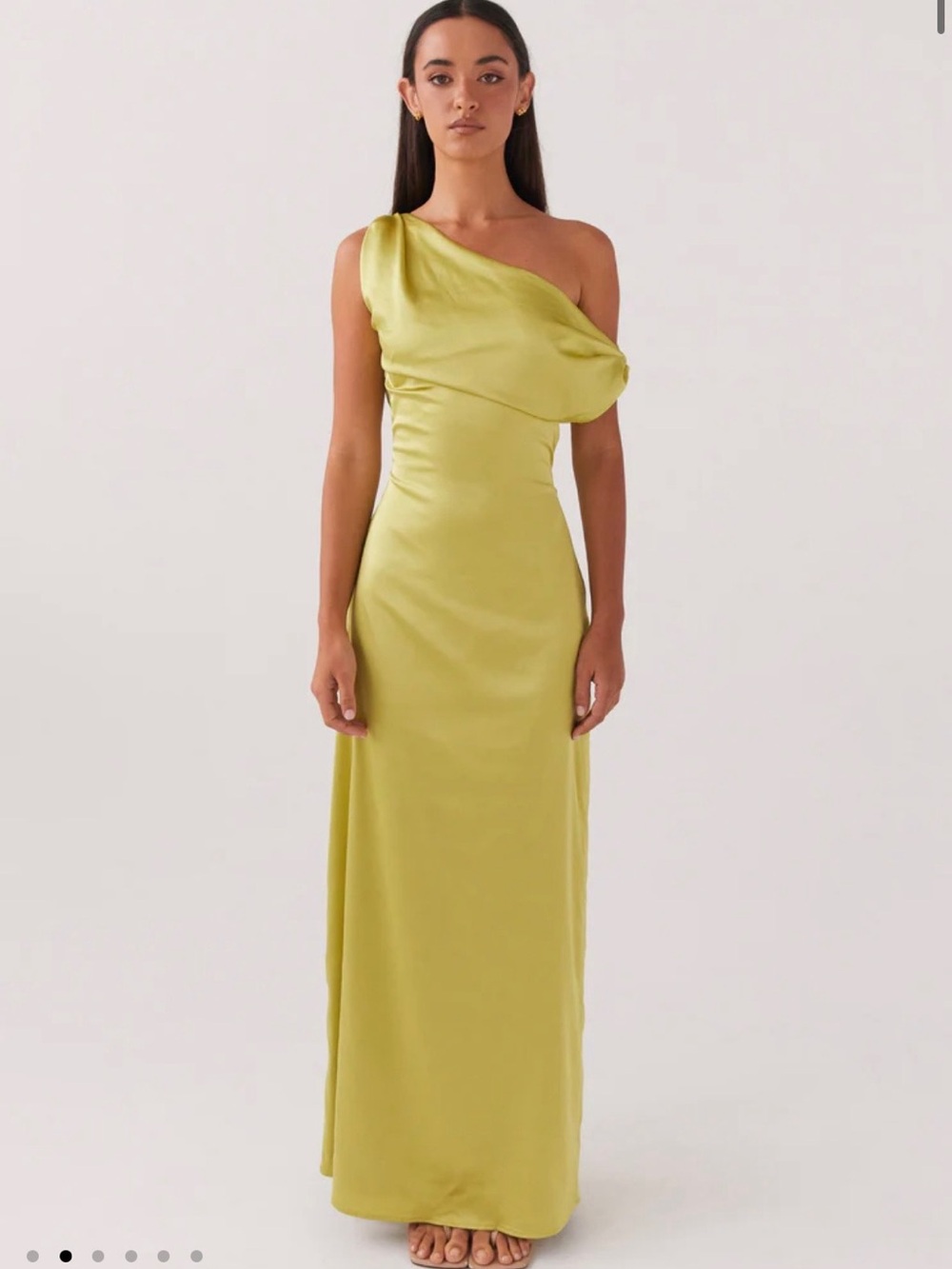 Heart Of Glass Satin Maxi Dress - Chartreuse